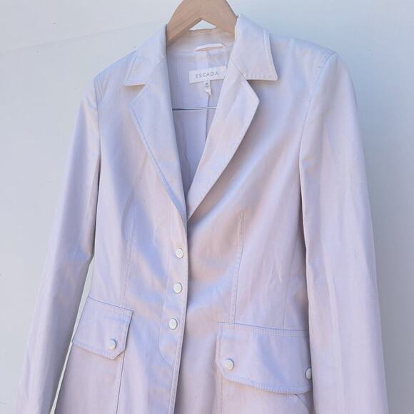 Escada White Business Blazer Jacket Cream Single Breasted Snaps 36 Small - Picture 4 of 11